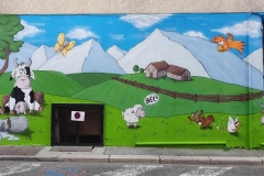 Fresque murale laiterie